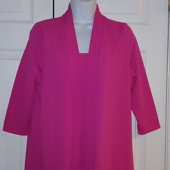 Espresso hot pink sheath jacket dress Sz M NWOT business casual party wedding - Picture 3 of 5